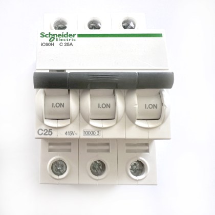 Schneider Electric iC60H A9F54325 C25A C25 25A 25 Amp 3 Pole Phase MCB Circuit Breaker Type C